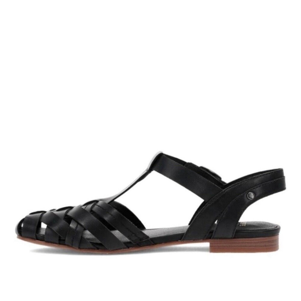 Frye and Co. Women’s Black Leather Strappy Gladiator Flat Sandals Size 7.5 - Picture 3 of 11